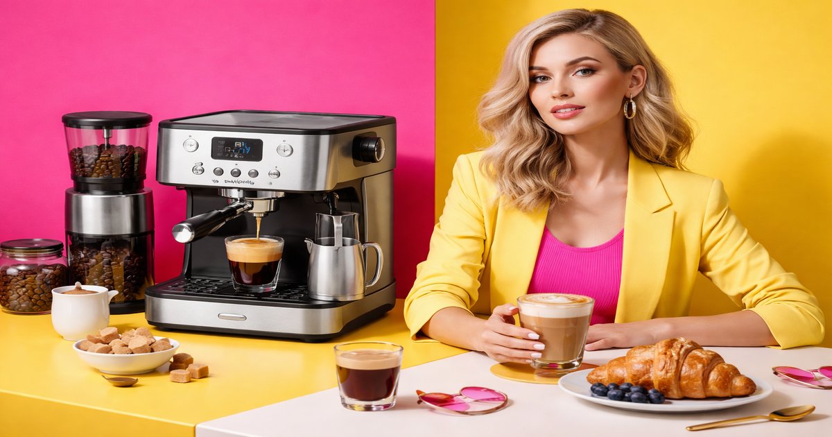 espresso works machine in use