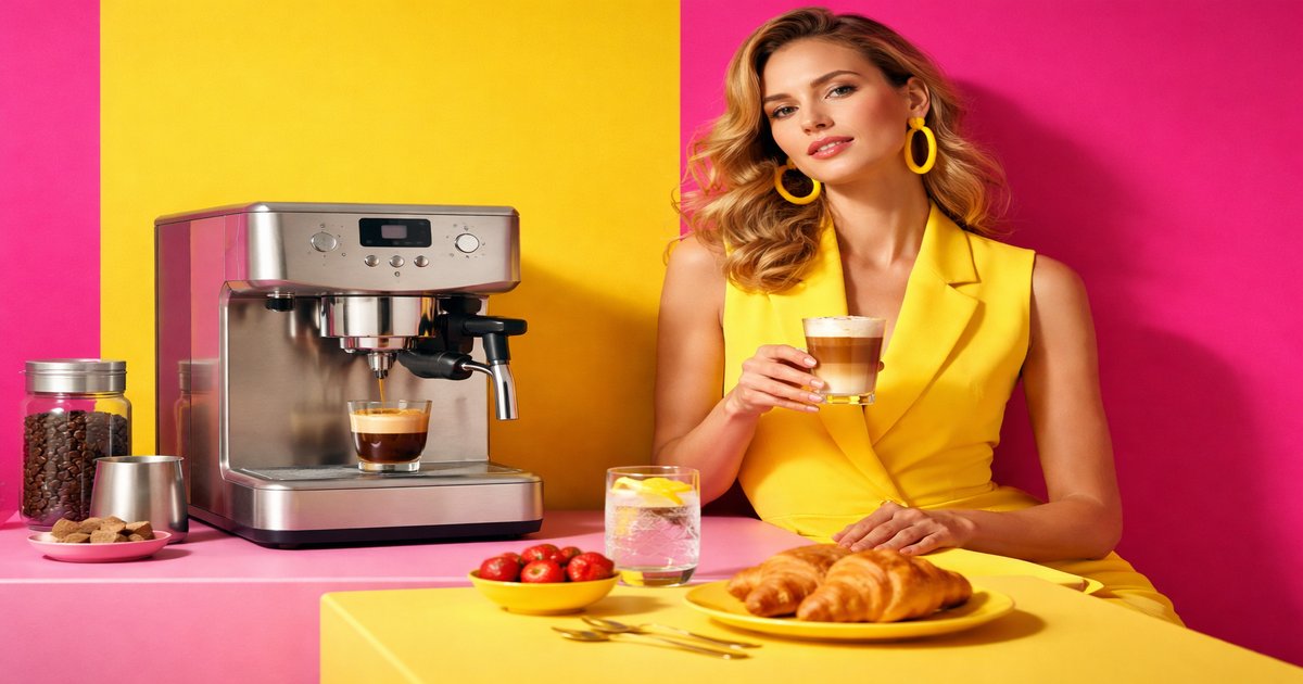 espresso machine in use