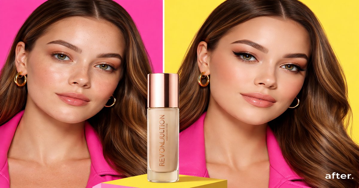 makeup revolution foundation in use